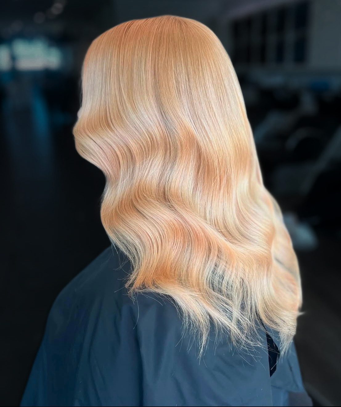 Strawberry rose-gold blonde with hand-painted dimension